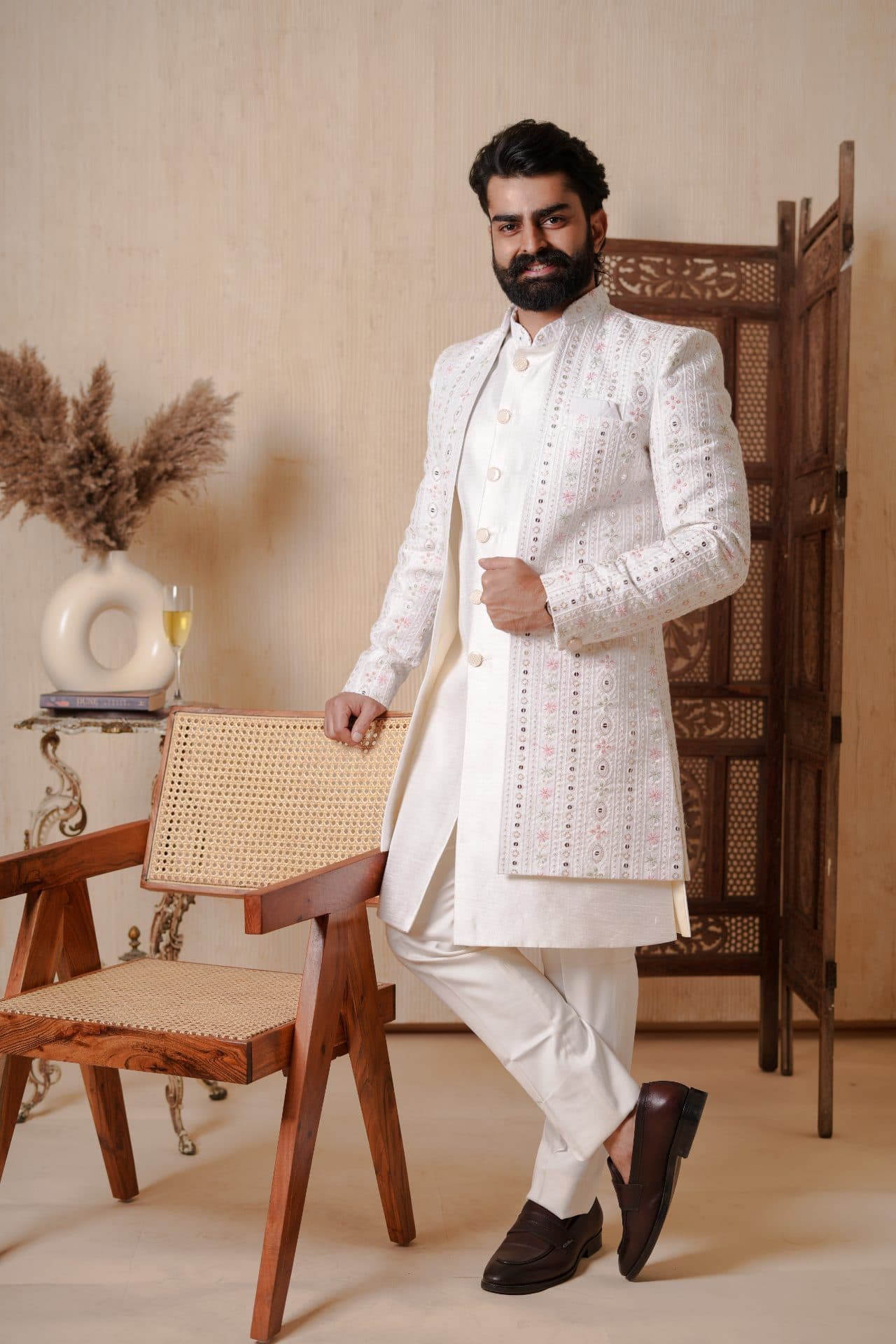 Indowestern Designer Seq White